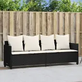 Prolenta Maison Exclusive - Sonnenliege mit Kissen Schwarz Poly Rattan