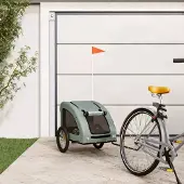vidaXL Möbel Fahrradanhänger Hunde Grau Oxford-Gewebe und Eisen - Fahrradanhänger 93965