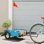 vidaXL Möbel Fahrradanhänger Blau Oxford-Gewebe und Eisen - Fahrradanhänger &24348