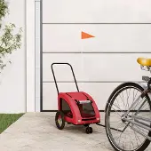 vidaXL Design Fahrradanhänger Hunde Rot Oxford-Gewebe und Eisen, Fahrradanhänger 2024 Neu