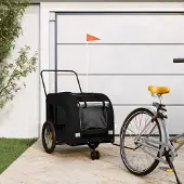 vidaXL Möbel Fahrradanhänger Hunde Schwarz Oxford-Gewebe und Eisen 2024