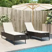 Prolenta Maison Exclusive - 3-tlg. Sonnenliegen-Set mit Auflage Braun Poly Rattan