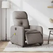 vidaXL Design Massagesessel Elektrisch Taupe Stoff, Klassische Sessel 2024 Neu
