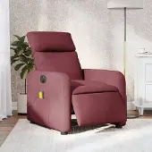 vidaXL CLORIS Massagesessel Elektrisch - Weinrot Stoff - Fernsehsesel LL0000254913