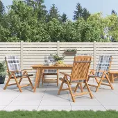 vidaXL Gartenstühle mit Kissen 4 Stk. Massivholz Teak 3196477