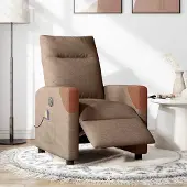 Prolenta Maison Exclusive - Massagesessel Elektrisch Braun Stoff