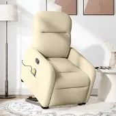 Prolenta Maison Exclusive - Massagesessel mit Aufstehhilfe Creme Stoff