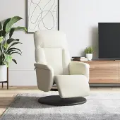 vidaXL Relaxsessel Einzelsofa mit Fußteil Creme Samt 356688