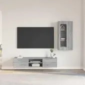 vidaXL "2026 Moderne" TV-Schrankset mit Schubladen Graues Sonoma Holzwerkstoff - Wohnwände CJG617082