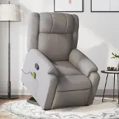 Prolenta Maison Exclusive - Massagesessel mit Aufstehhilfe Taupe Stoff