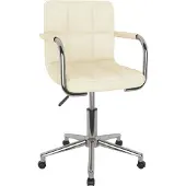 Syfax Bürostuhl aus Stoff, Creme, Drehbar und Höhenverstellbar, 48x47x74,5-86 cm