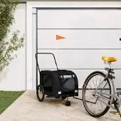 Prolenta Maison Exclusive - Fahrradanhänger Hunde Schwarz Oxford-Gewebe und Eisen