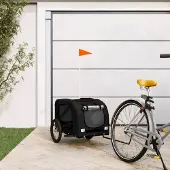 Prolenta Maison Exclusive - Fahrradanhänger Hunde Schwarz Oxford-Gewebe und Eisen