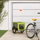 Prolenta Maison Exclusive - Fahrradanhänger Hunde Grün und Schwarz Oxford-Gewebe & Eisen