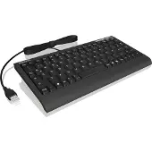 Keysonic ACK-595C+ (US) Mini-Tastatur, SoftSkin, Combo, schwarz, Mini, Kabelgebunden, USB, Membran Key Switch, QWERTY, Schwarz