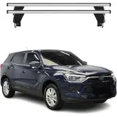 Menabo Dachträger Grundträger für Ssangyong Korando mk4 2019-2025 Alu Grau 2tlg