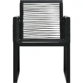 vidaXL Hochwertigen Möbel Gartenstühle - Schwarz Gartenstühle 2er-set Schwarz PVC Rattan NEU1853149