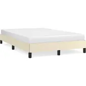 Syfax Bettgestell ohne Matratze Creme 120x190 cm Kunstleder
