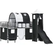 Syfax Kinderloftbett Schwarz 107 x 200 cm Metall