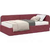 Syfax Eckbettgestell Weinrot 90 x 190 cm Stoff