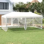Prolenta Maison Exclusive - Partyzelt Faltbar mit Seitenwänden Weiß 3x6 m