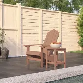 vidaXL Möbel Adirondack-Gartenstuhl mit Tisch HDPE Braun - Gartensessel 3095702