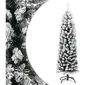 Syfax Künstlicher Weihnachtsbaum Schlank mit Schnee Grün 150 cm PVC