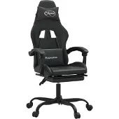 Syfax Gaming-Stuhl mit Fußstütze Drehbar Schwarz Kunstleder