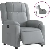 Syfax Relaxsessel Elektrisch Hellgrau Stoff