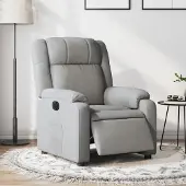 vidaXL Relaxsessel Einzelsofa Elektrisch Hellgrau Stoff 3205178