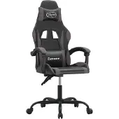 Syfax Gaming-Stuhl Drehbar Schwarz und Grau Kunstleder