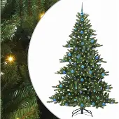 Syfax Künstlicher klappbarer Weihnachtsbaum Grün 210 cm PVC und Stahl