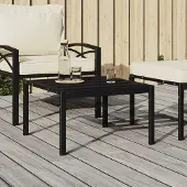 vidaXL "2026 Promotion" Garten-Couchtisch Schwarz 60x60x35 cm Stahl - Gartenstühle CC22066