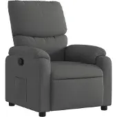 Syfax Dunkelgrauer Relaxsessel mit manueller Liegefunktion, Stoff, dick gepolstert, 135° Neigung