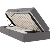 Syfax Aufbewahrungsbett mit Matratze mit Matratze 2 pcs Grau Leder