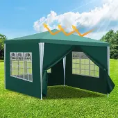 Yakimz 3x3m /3x6m Pavillon mit Seitenwänden, wasserdicht,UV-Schutz Gartenzelt Partyzelt, Gartenpavillon