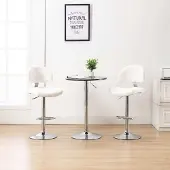 vidaXL Möbel Barhocker 2 Stk. Weiß Kunstleder - Barhocker 249657