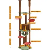 OEM Höhenverstellbarer Katzenbaum, stabiles Design, mehrstufige Plattformen, AMT0119BN, XL