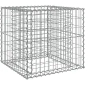vidaXL Gabionenkorb Silbern 70x70x65 cm Verzinktes Eisen