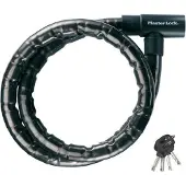 Master Lock Fahrradschloss Kabelschloss, 8115EURDPS, 22 mm Stahlglieder, 1.2 m, Schwarz