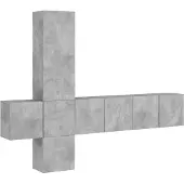 Syfax 5-tlg. Wohnwand Betongrau Holzwerkstoff