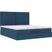 Syfax Ottoman-Bett mit Matratze Blau 160x200 cm Stoff