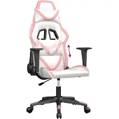 Syfax Gaming-Stuhl Weiß und Rosa Kunstleder