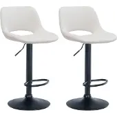 CLP 2er Set Barhocker Camden Samt chrom - schwarz