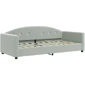 Syfax Tagesbett Hellgrau 90x190 cm Samt
