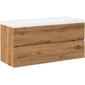 vidaXL Waschbeckenunterschrank mit Einbaubecken Artisan-Eiche