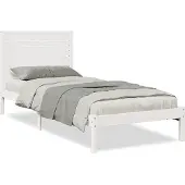 Syfax Massivholzbett Extra Lang ohne Matratze Weiß 90x210 cm