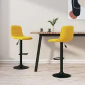 vidaXL Möbel Barhocker 2 Stk. Gelb Samt - Barhocker 333998