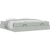 Syfax Bettgestell mit Matratze mit Matratze 2 pcs Hellgrau Samt