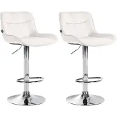 CLP 2er Set Barhocker Vonore Samt chrom - creme